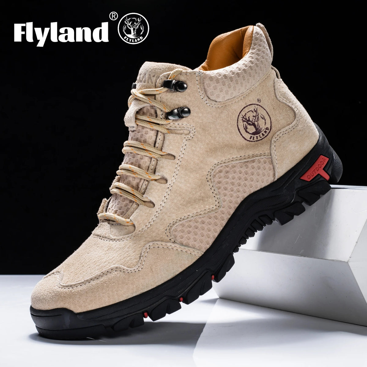 FLYLAND Botas de tobillo para hombre Zapatos de cuero cas...