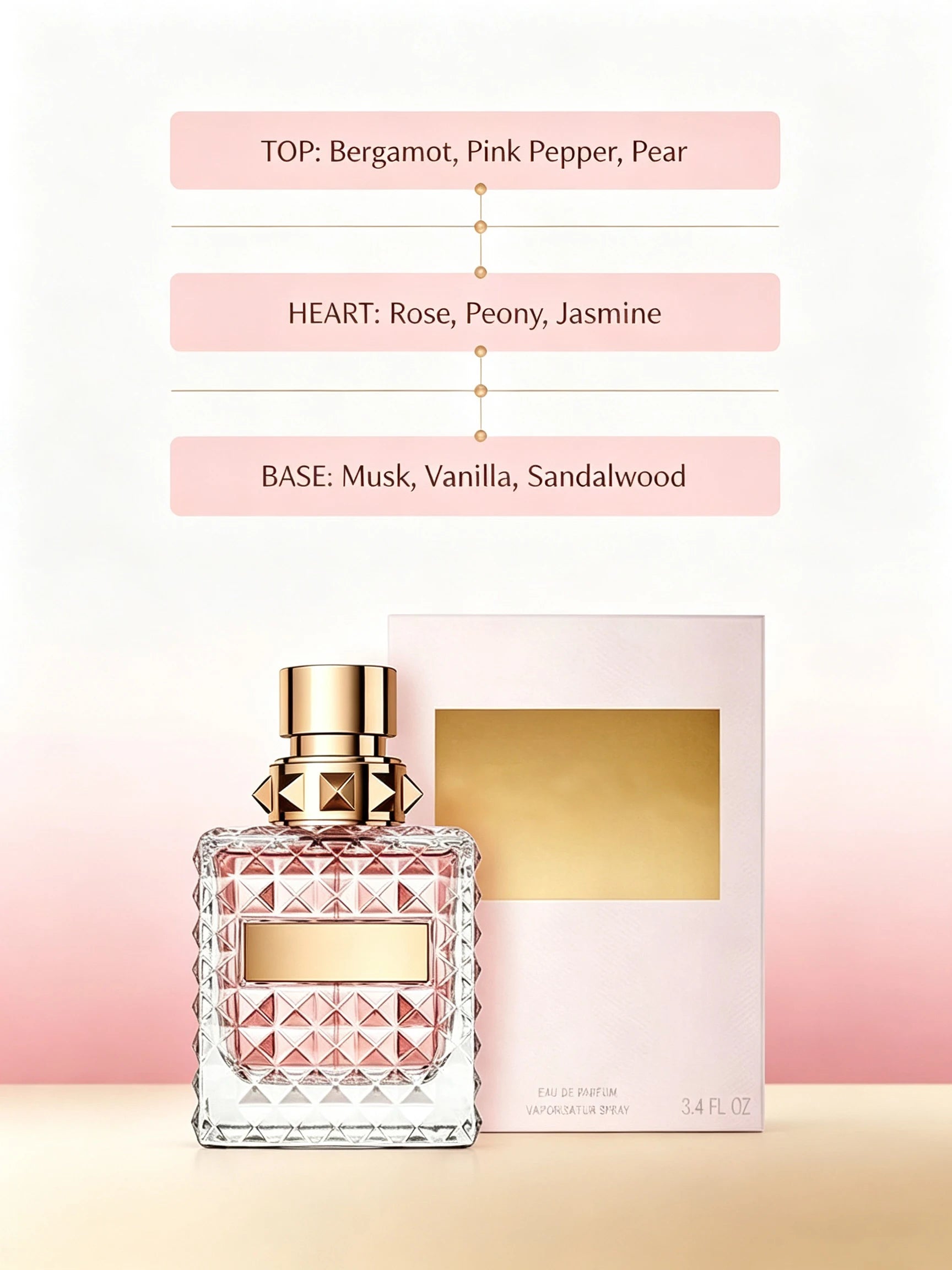 Nueva Llegada Donna EDP 100ml 3.4oz Bergamota Rosa Búlgar...