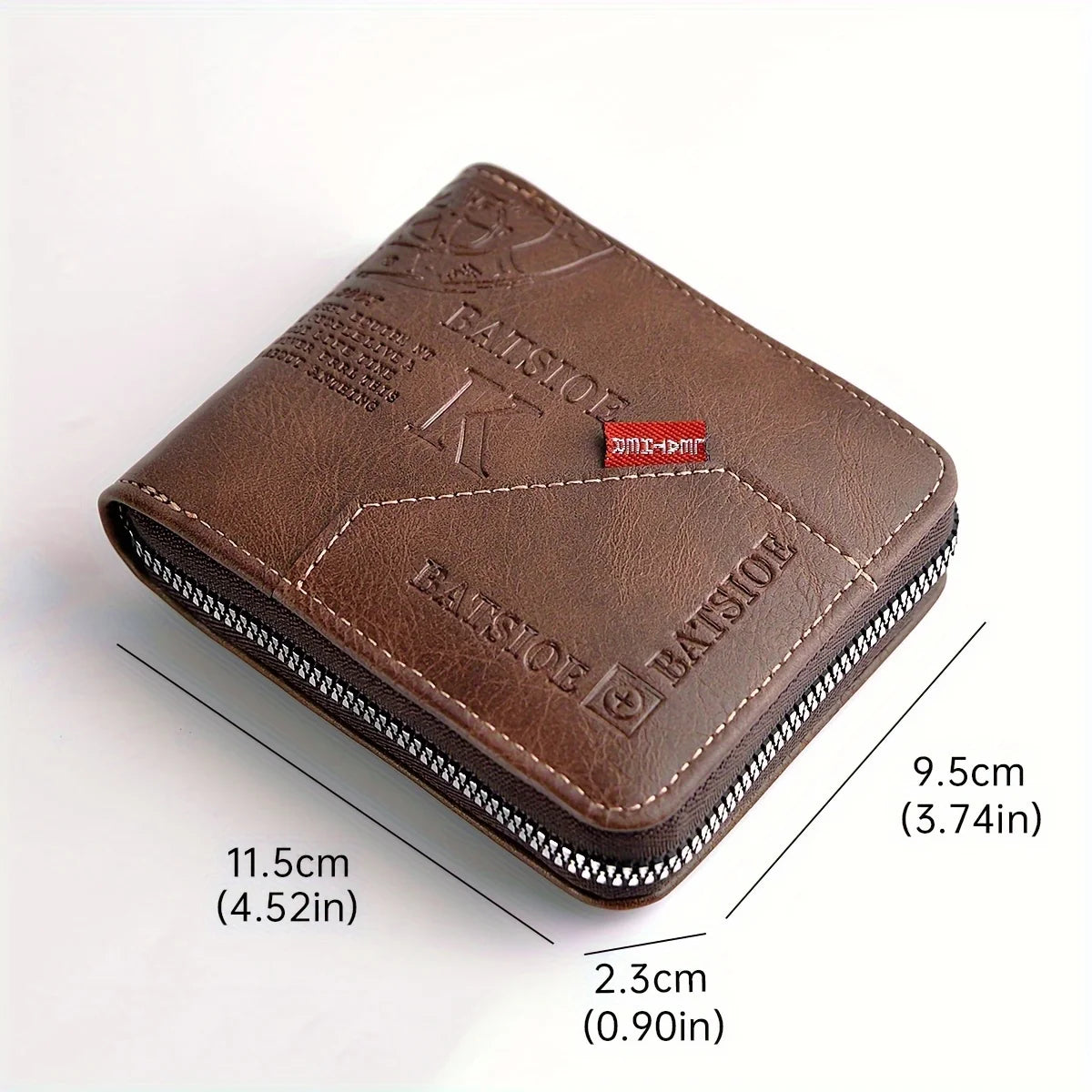 Cartera Hombre PU Piel Aceite Monedero Tarjetero Cremallera Corta - Corporación Turística