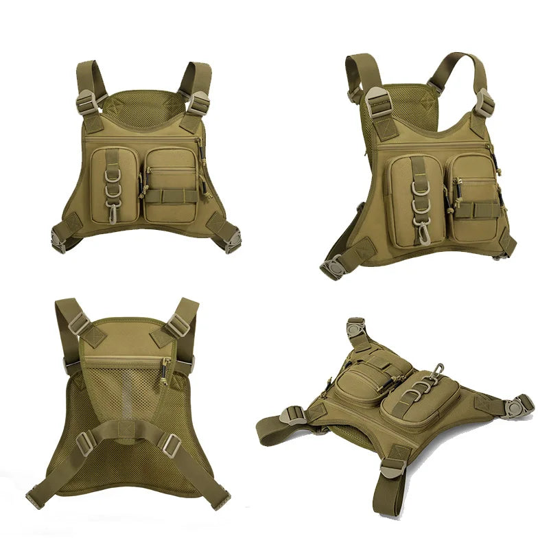 Chaleco táctico Molle frontal para el pecho, bolsa para d...
