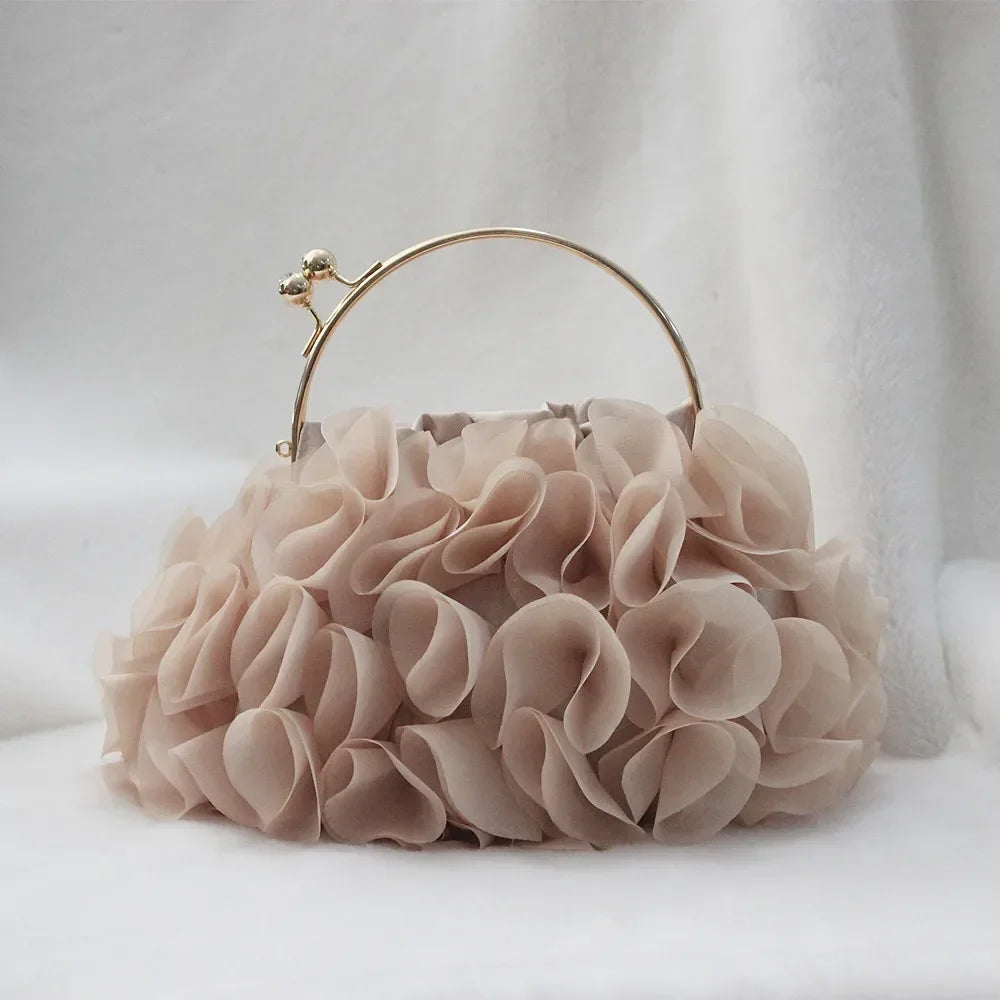 Bolso de mano de satén Floral de lujo para mujer, bolsa d...