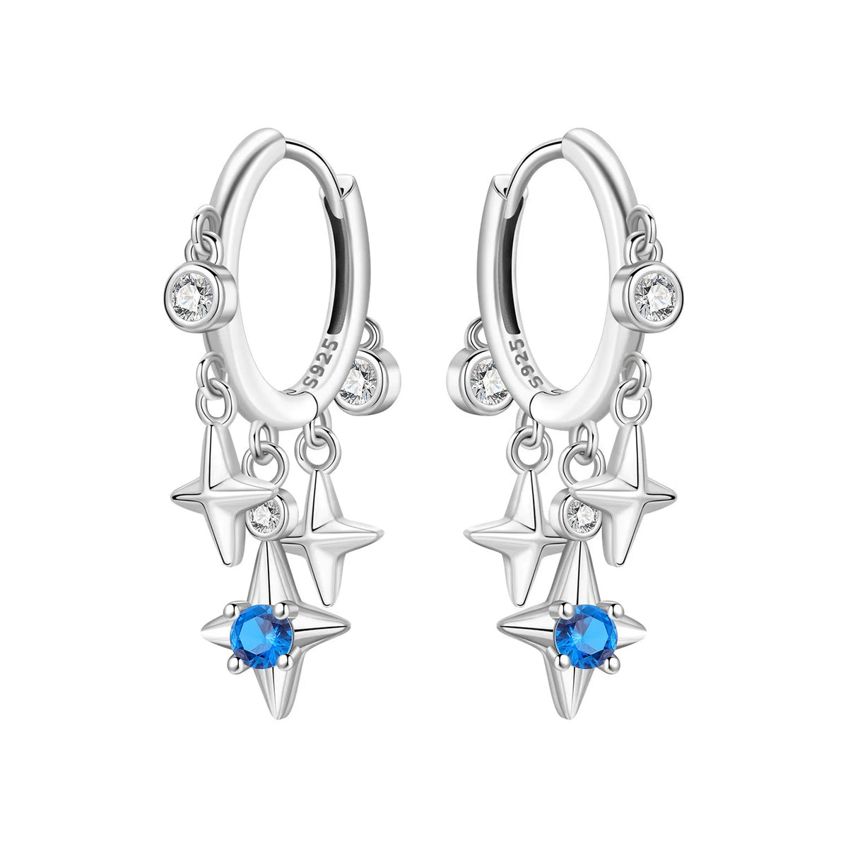 Pendientes Orstarry de Plata de Ley 925 con estrellas bri...