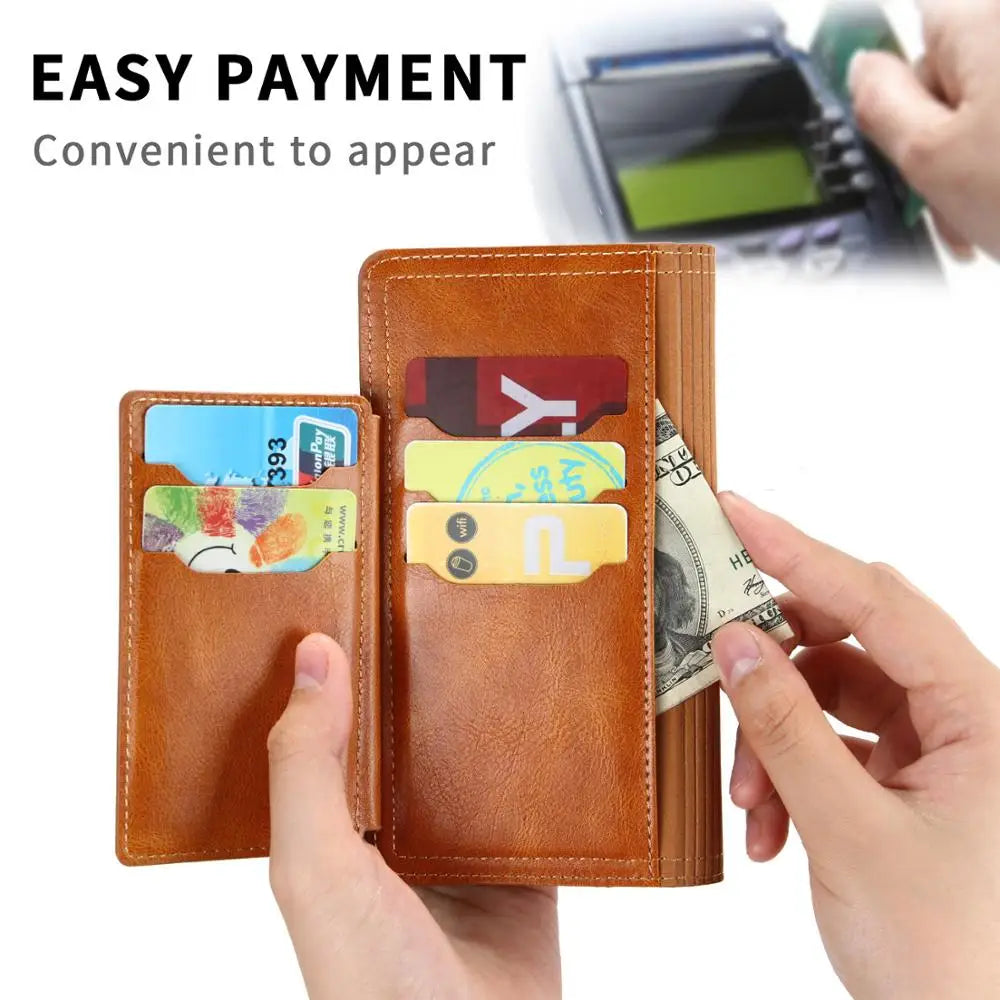 Luxury leather Samsung Galaxy S20 FE Note 20 Ultra wallet case with zipper and flip cover, designed by Corporación Turística.