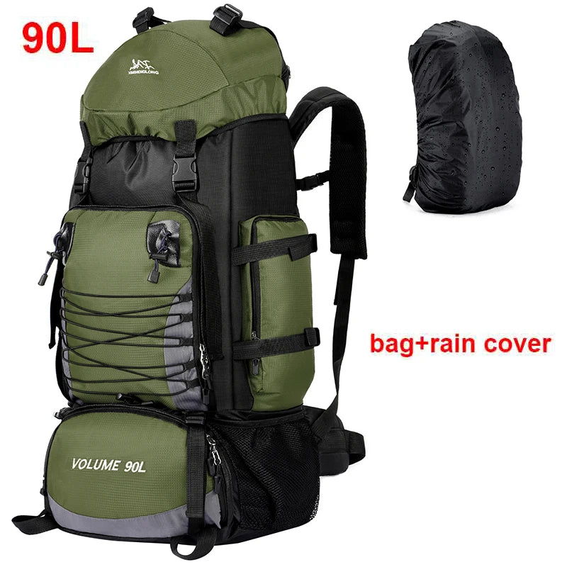Bolsa de viaje grande de 90L, mochila para acampar, sende...