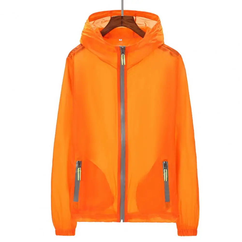 Reflective sun protection men's jacket by Corporación Turística, lightweight outdoor coat with reflective accents for visibility.