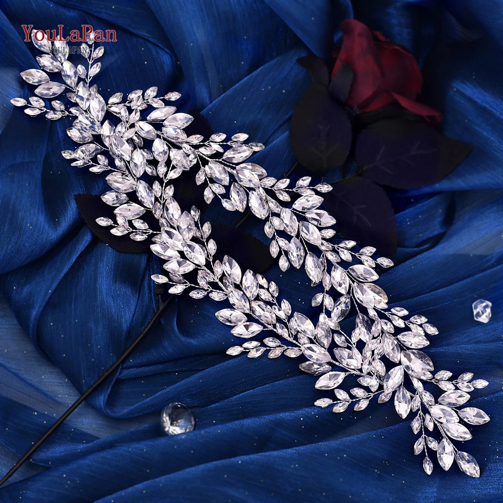 Handmade YouLaPan imitation diamond belt with sparkling faux gemstones, stylish accessory for elegant outfits.