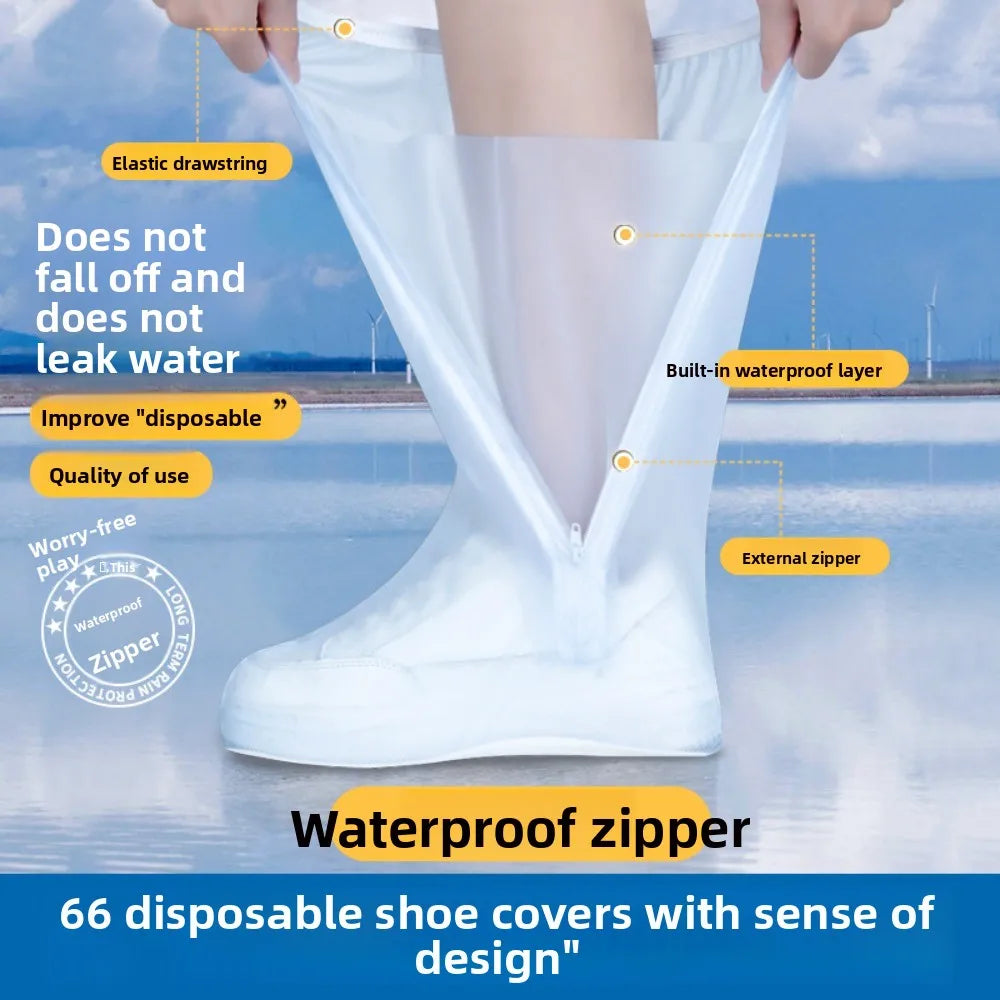Thick disposable waterproof shoe cover from Corporación Turística, designed to protect shoes from dirt and moisture.
