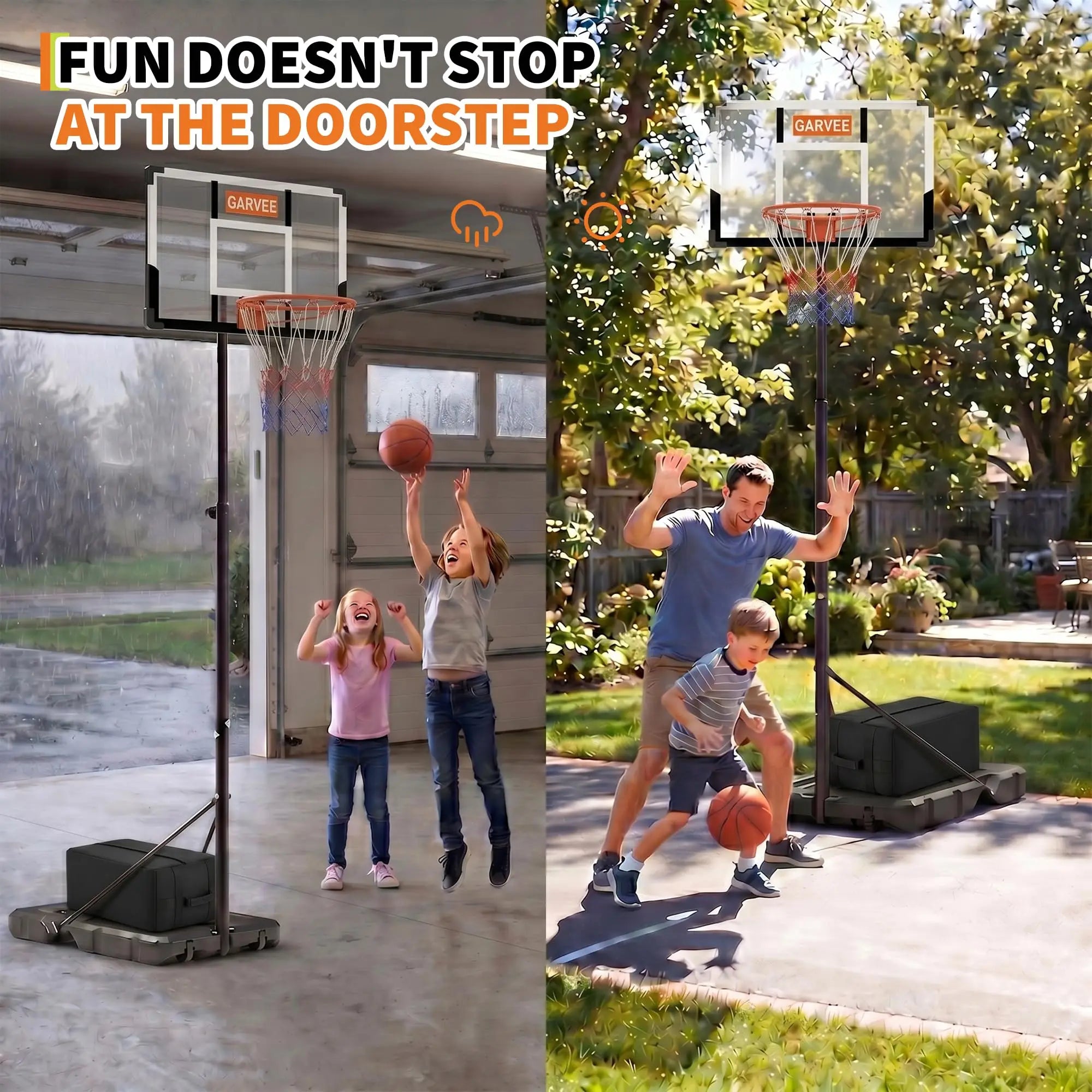 Aro Baloncesto Portátil Ajustable 10 Pies HiMISS - Uso Interior/Exterior - Corporación Turística