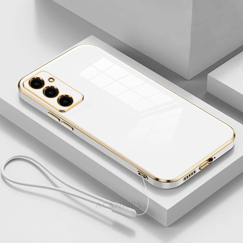 Silicone phone cord case with luxury plating, featuring secure closure and sleek design by Corporación Turística.