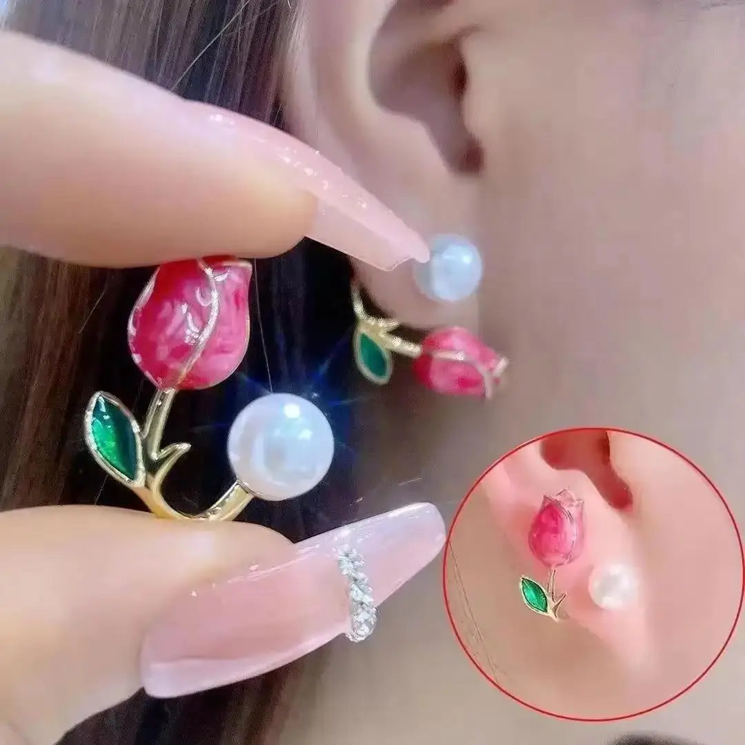 Pendientes de cisne de cristal hueco de aguja de plata 92...