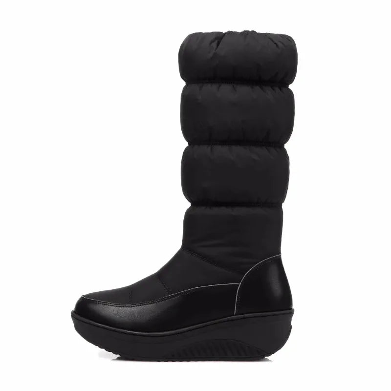 Botas de nieve impermeables para mujer, botas con platafo...
