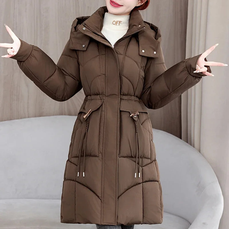 Parkas con capucha para mujer, abrigo de longitud media, ...