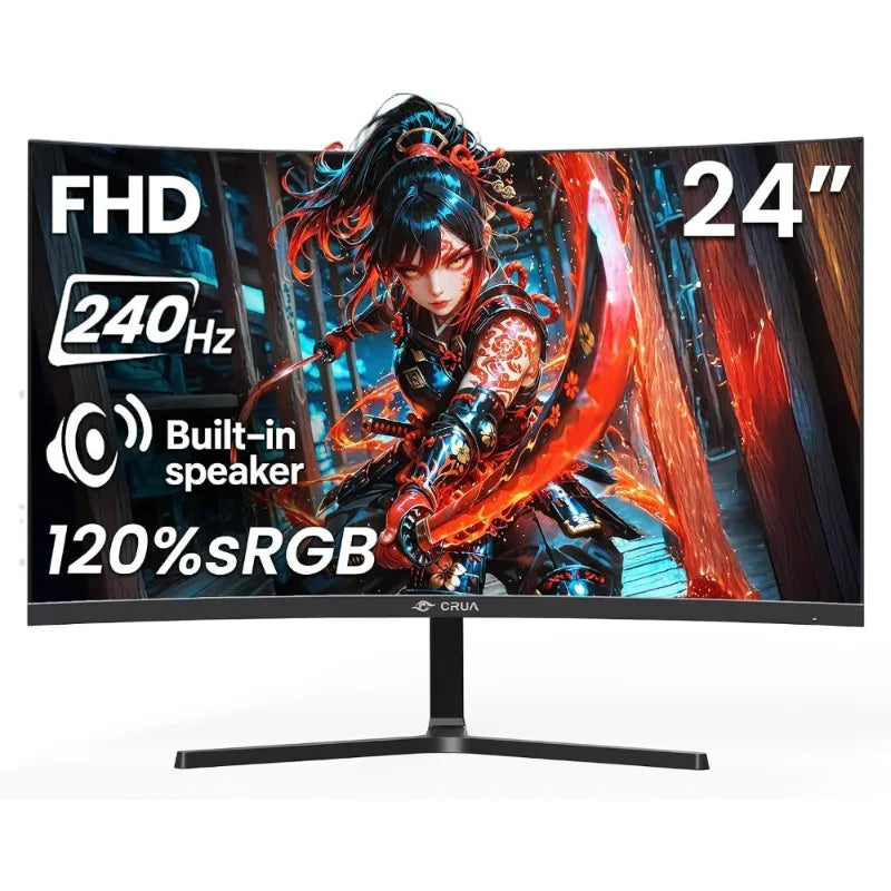 Monitor Curvo 24" 240Hz FHD 1080P Gaming c/Altavoces y FreeSync