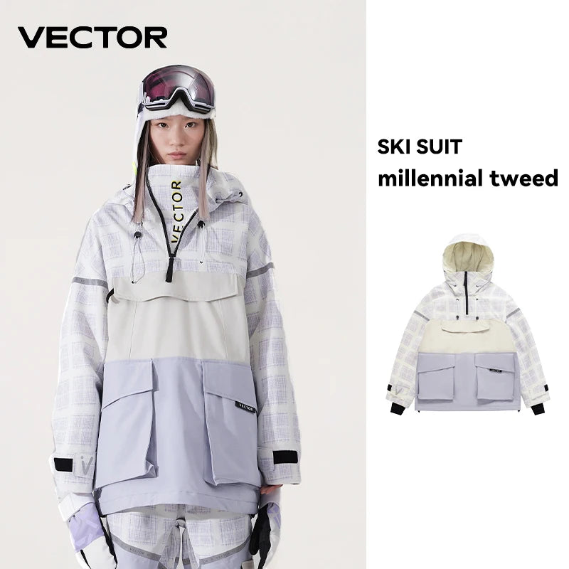 VECTOR-ropa de esquí para mujer y hombre, suéter con capu...