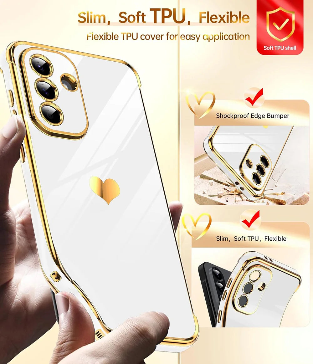 Soft silicone luxury case for Samsung Galaxy phone, featuring a smooth, flexible design with a shiny finish.
