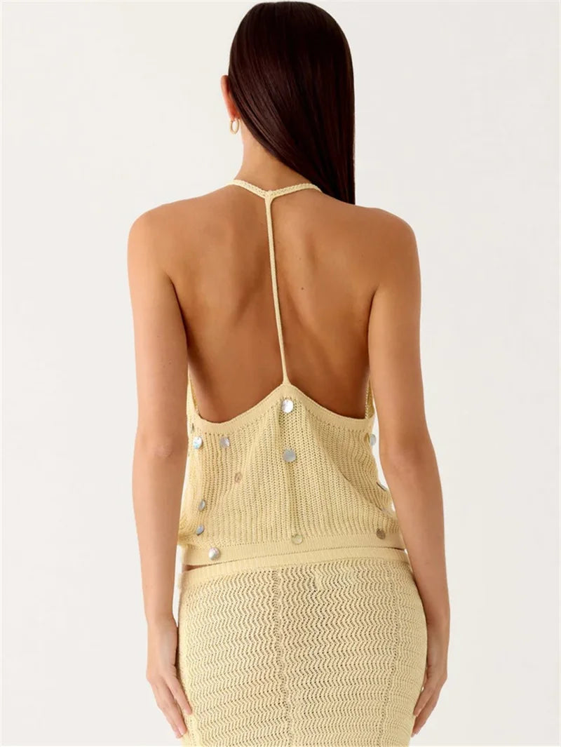 Conjunto de Falda Bodycon con Lentejuelas para Mujer, Top...