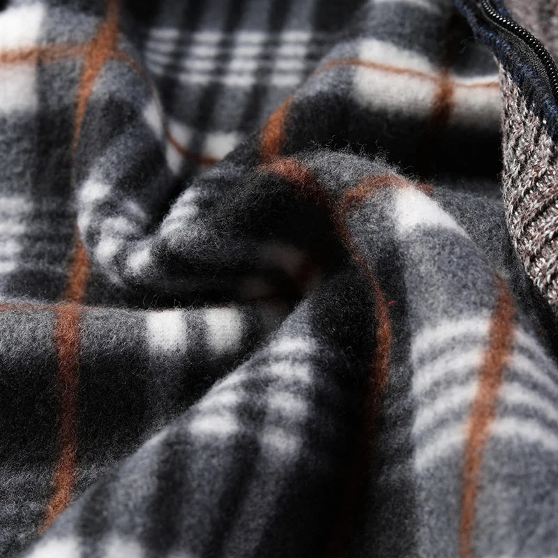 Cárdigan Invierno Hombre Lana Cremallera Slim Fit Lujo Marca Abrigo - Corporación Turística