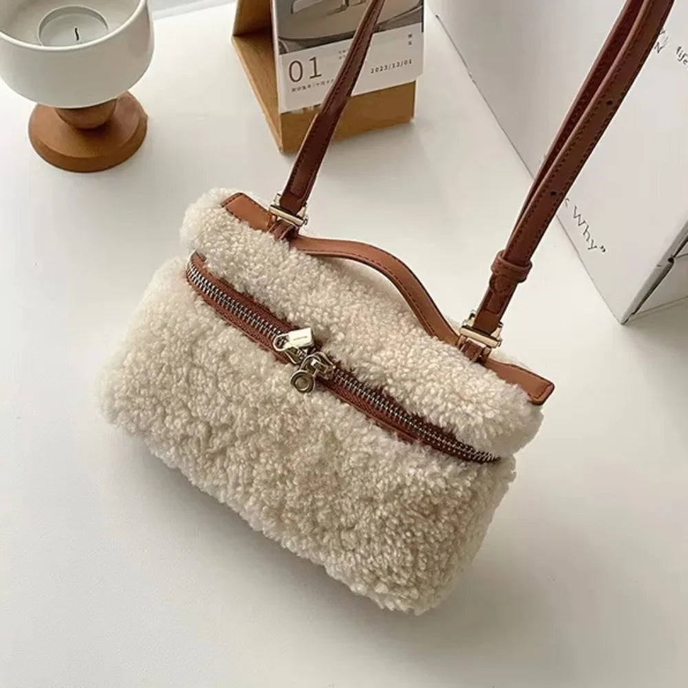 Bolso de mano de terciopelo de piel de cordero a la moda ...