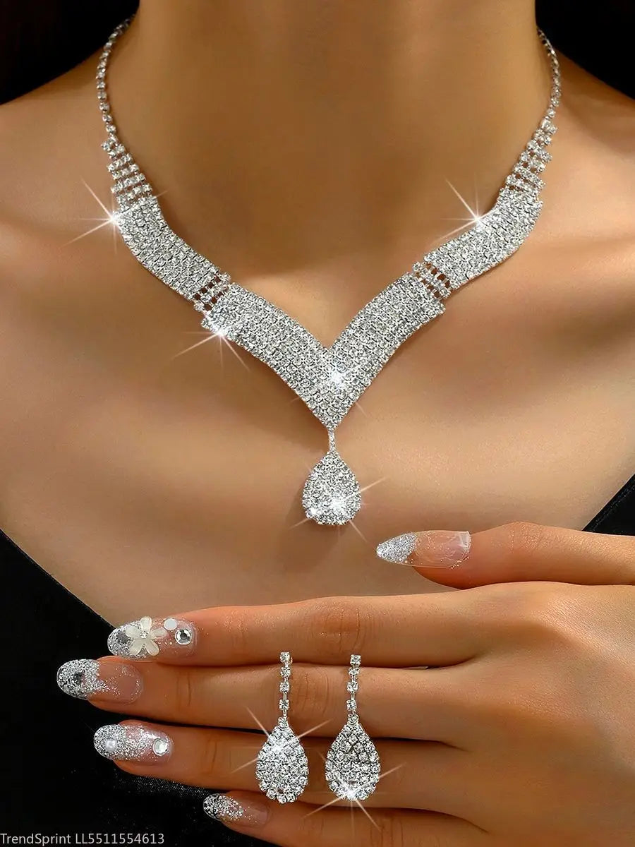 Juego de Joyería de Moda con Pedrería en Forma de Gota de...