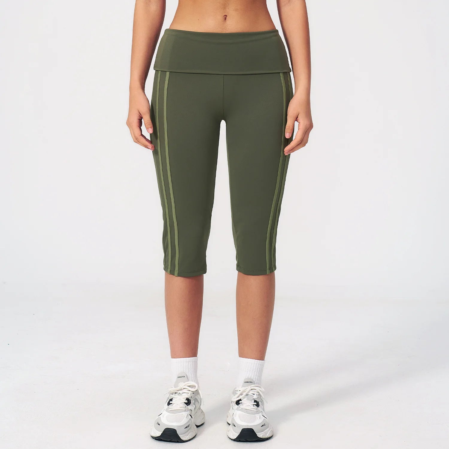 Leggings Capri de Yoga para Mujer, Cintura Alta con Banda...