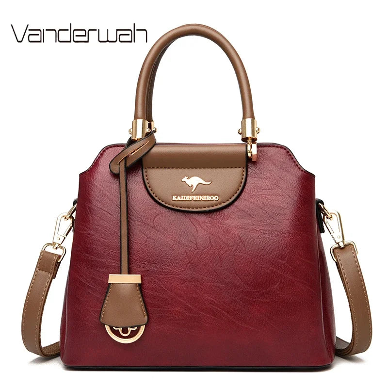 Small women's leather crossbody bag from Corporación Turística, stylish and compact shoulder bag with adjustable strap.