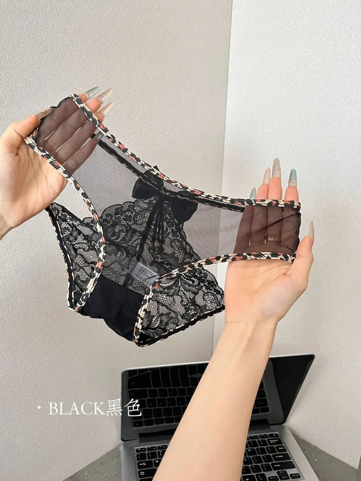 Leopard print lace women's panties from Corporación Turística, featuring stylish and comfortable design.