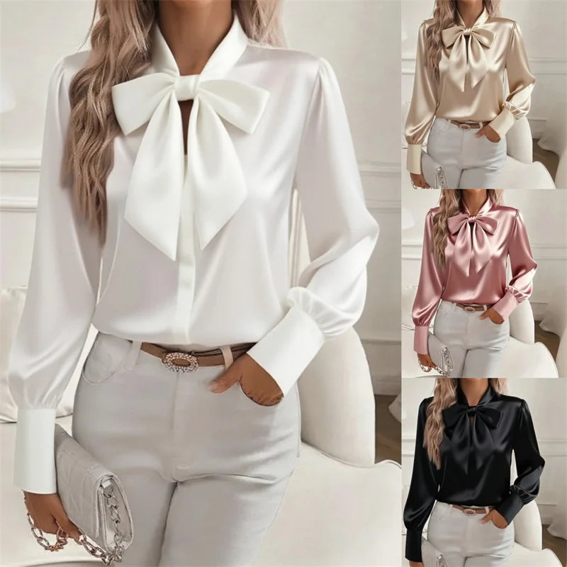 Camisas de Satén para Mujer, Elegantes y a la Moda, Blusa...
