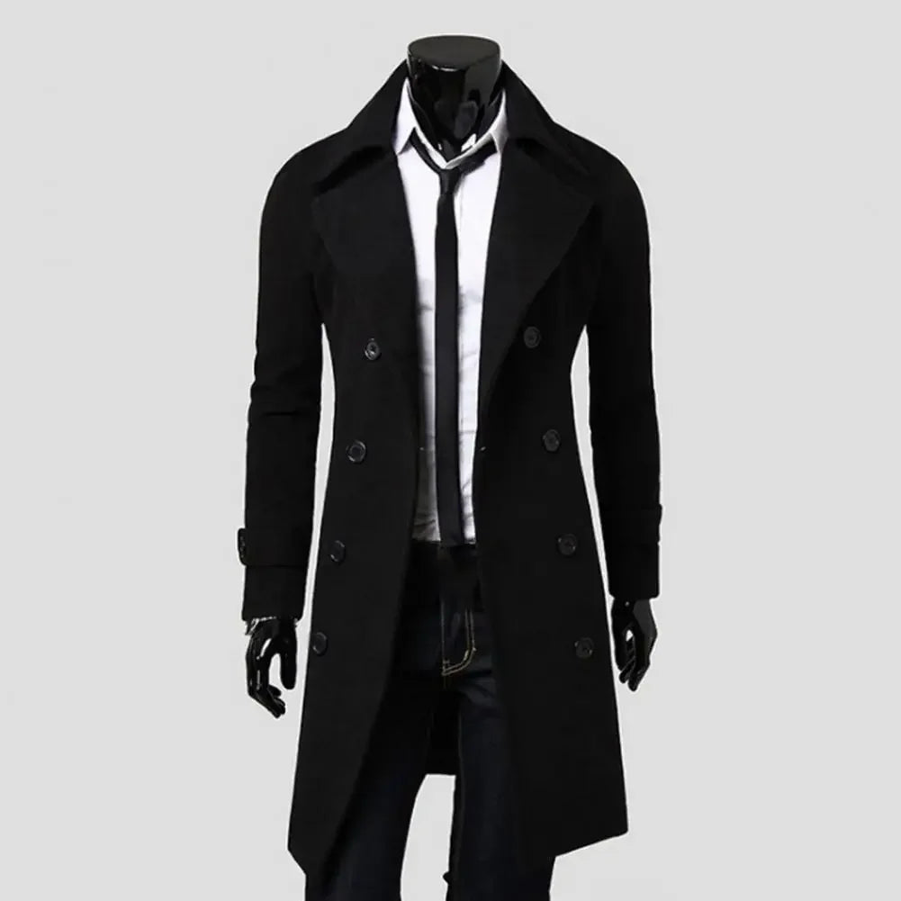 Gabardina Hombre MLSJSHIQI Doble Botonadura Invierno Cálido Casual - Corporación Turística