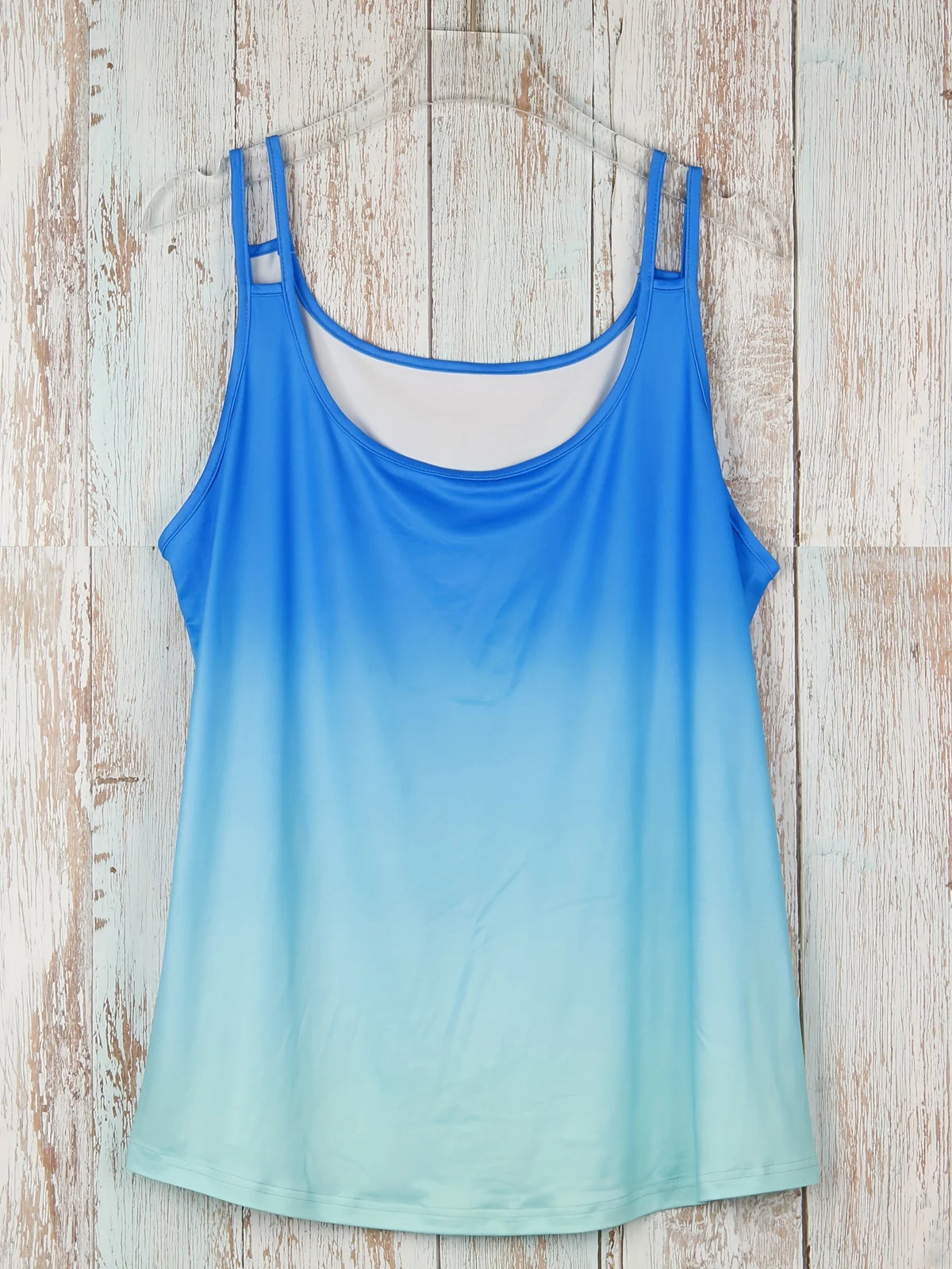 Camisola recortada ombré de talla grande, Top informal si...