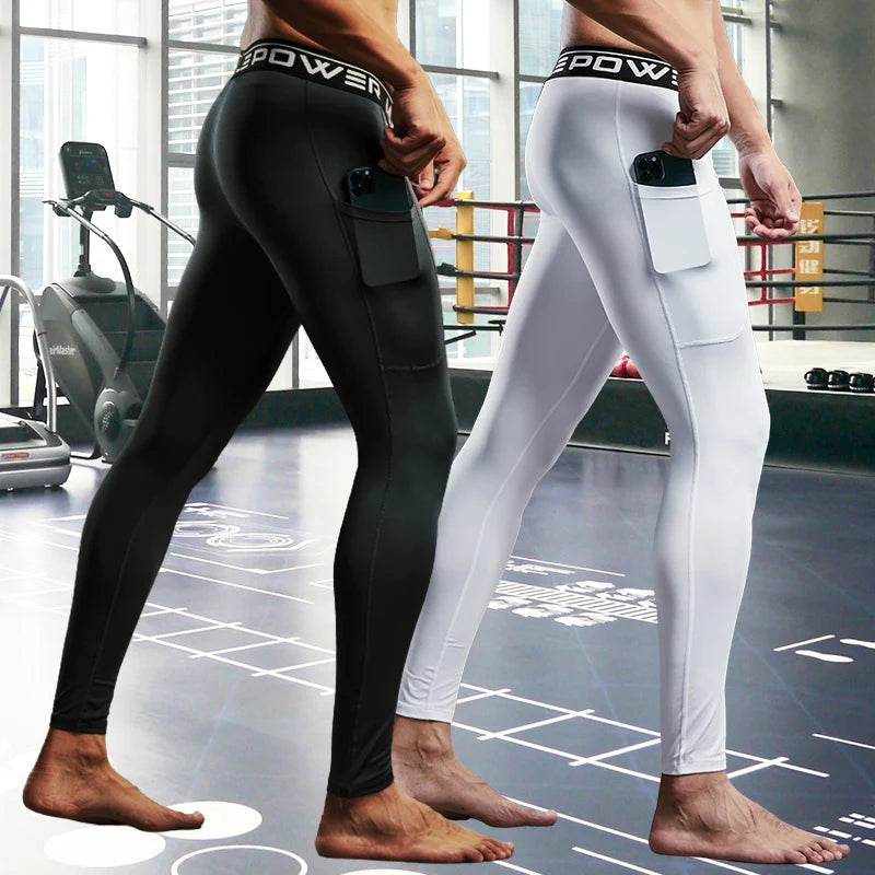 Pantalones de chándal de compresión para hombre, mallas d...
