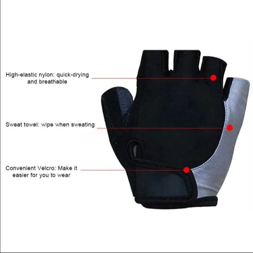 Guantes de Ciclismo de Medio Dedo para Hombre y Mujer, Antideslizantes, Transpirables, para Verano, Guantes Deportivos sin Dedos para Gimnasio, Entrenamiento y Bicicleta - Corporación Turística