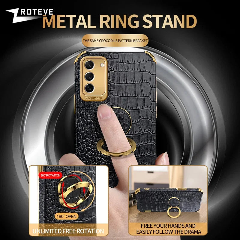 Crocodile pattern ZROTEVE S25 Ultra phone case with textured design, protective cover for mobile device from Corporación Turística.