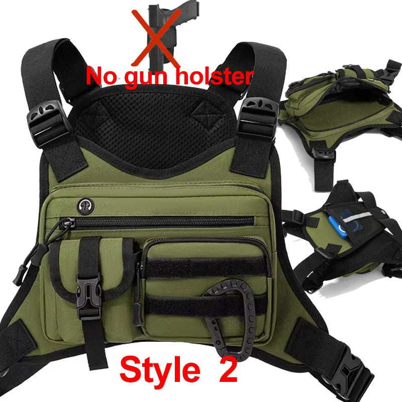 Chaleco frontal para acampar en el pecho, mochila, bolsa ...