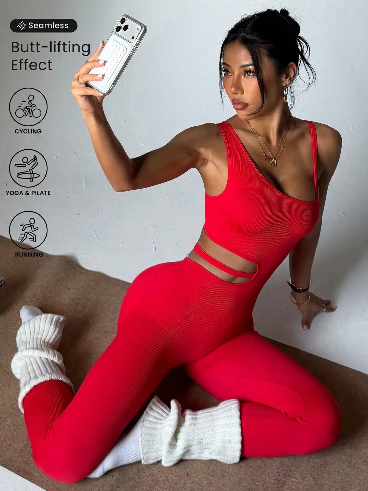Hermoso diseño de espalda, leggings de yoga sexys de una ...