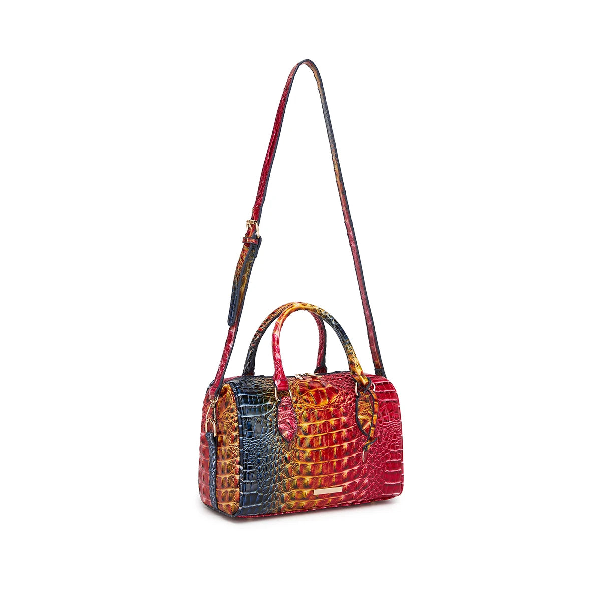 Bolso de lona con relieve degradado y asa superior, con c...