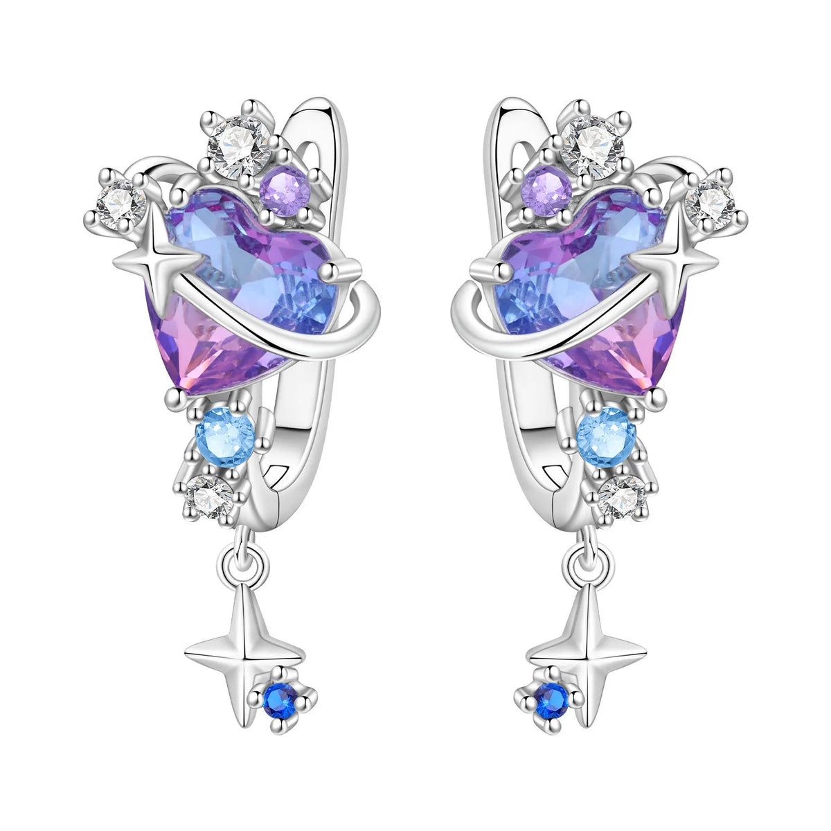 Pendientes Orstarry de Plata de Ley 925 con estrellas bri...