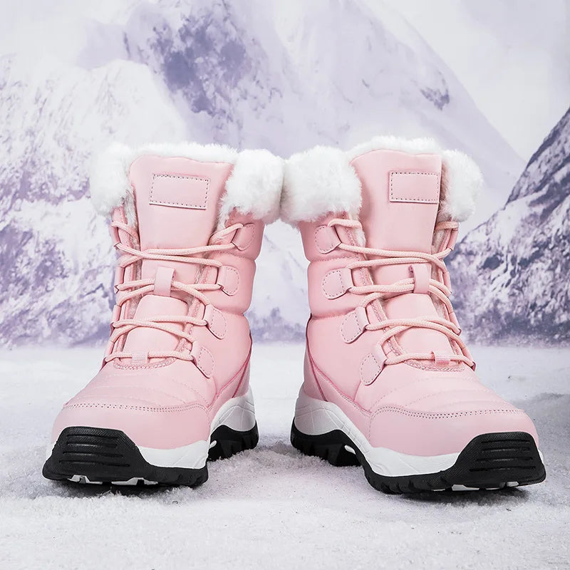 Botas de nieve de algodón hasta el tobillo de alta calida...