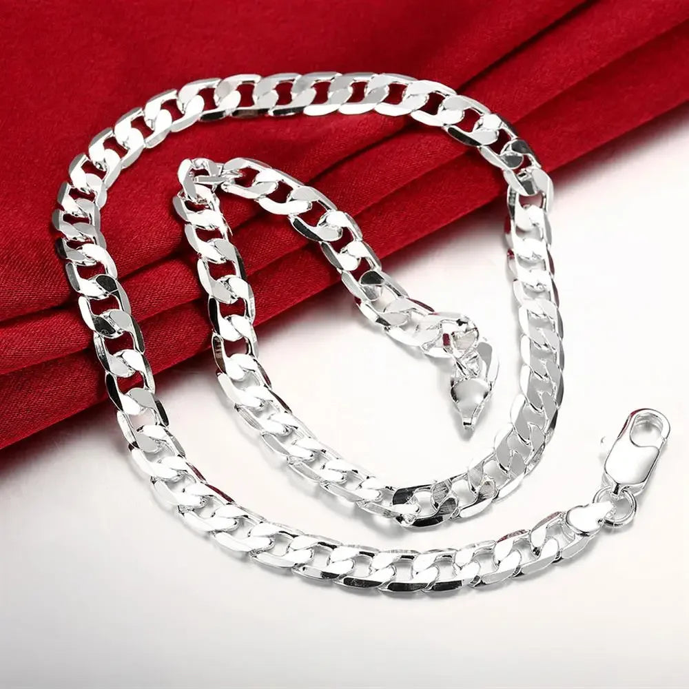 Collar Plata 925 Oro 18K ALIZERO Clásico 8mm Unisex - Joya Elegante