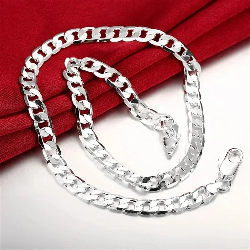 Collar Plata 925 Oro 18K ALIZERO Clásico 8mm Unisex - Joya Elegante