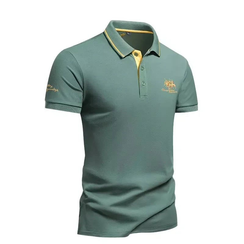 Camiseta Polo Bordada Hombre ANIMAL GAME Manga Corta Verano Casual - Corporación Turística