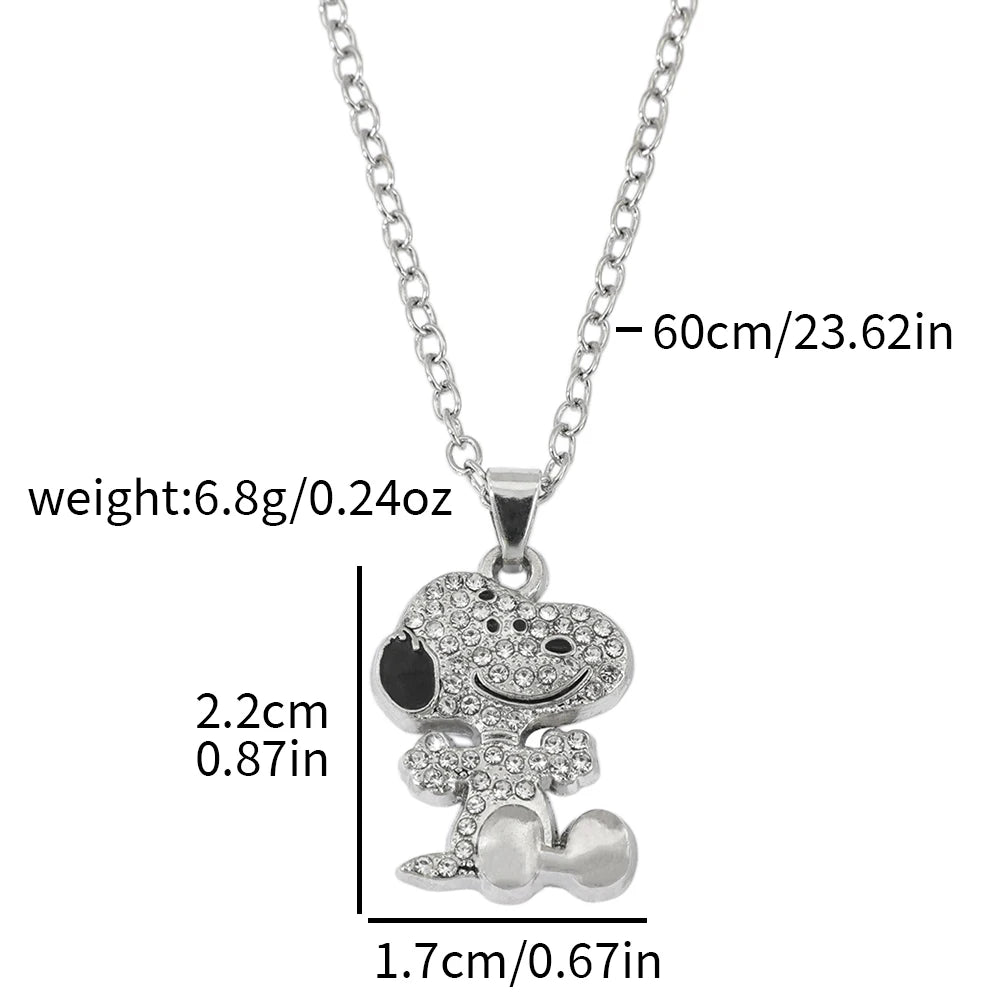 Collar Snoopy Circonita Completa Regalo Pareja Cadena Clavícula Dibujos Animados