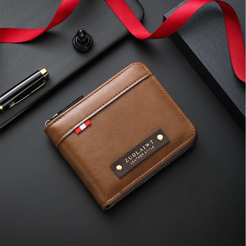 Cartera Retro Hombre Triple Pliegue CEXIKA con Bolsillo Oculto