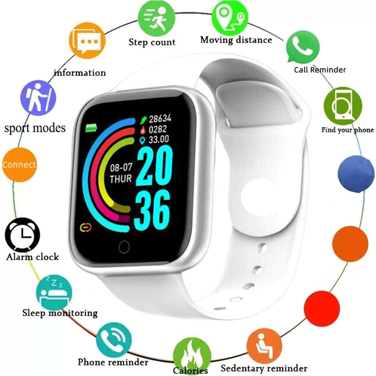 Reloj Inteligente CHAONB Hombre Mujer Fitness Monitor Llamadas Android iOS - Corporación Turística