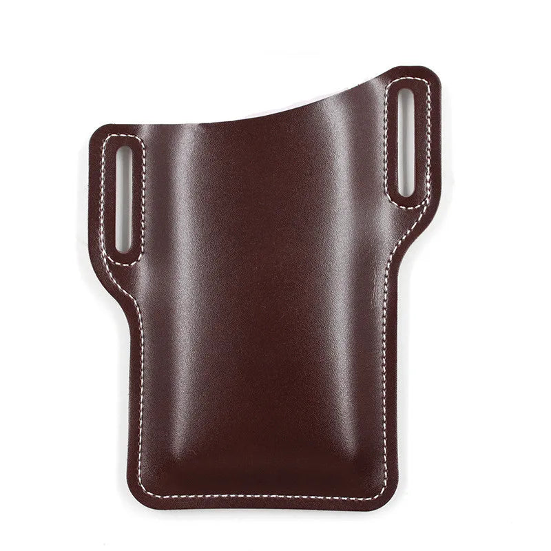 Riñonera de Cuero PU para Hombre - Billetera Móvil para Correr y Viajar