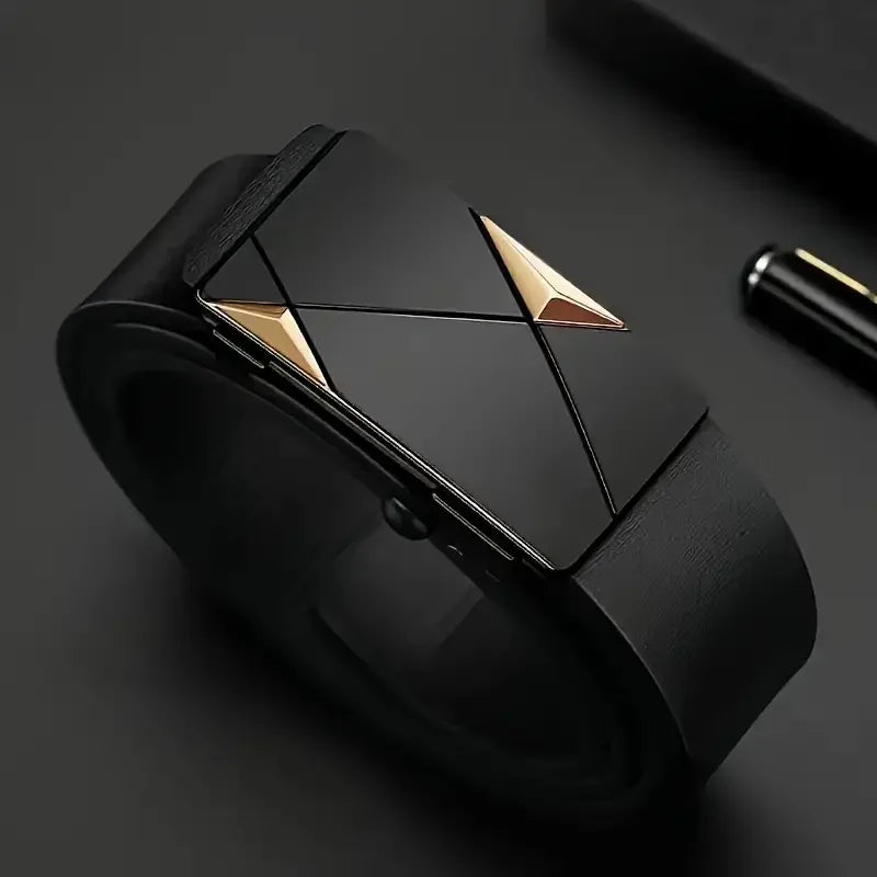 Cinturón Automático Cuero PU Hombre: Moda Casual y Negocios