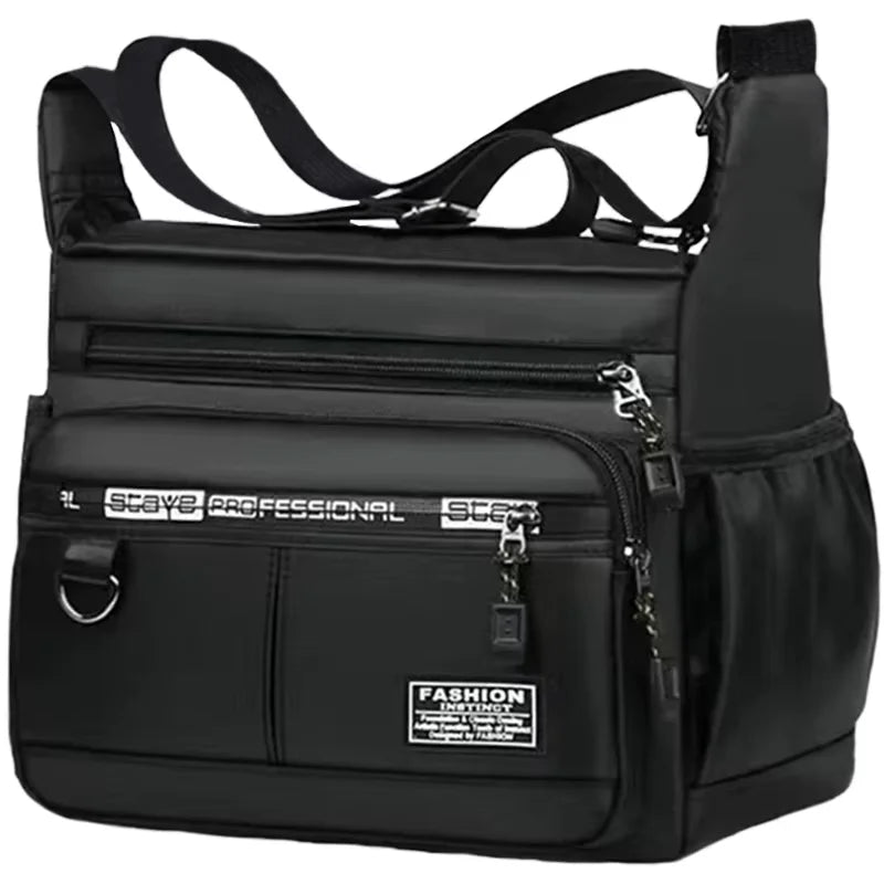Bolso Bandolera Hombre Nylon Multicapa para Viajes de Negocios