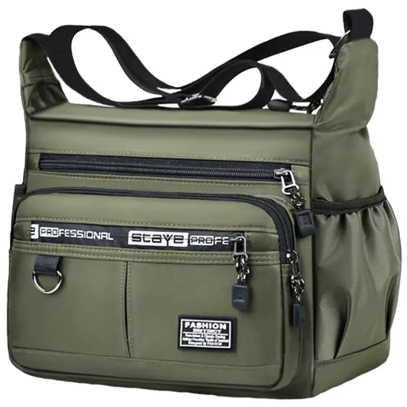 Bolso Bandolera Hombre Nylon Multicapa para Viajes de Negocios