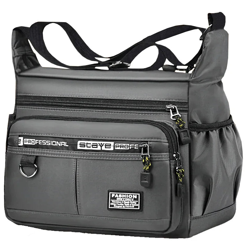 Bolso Bandolera Hombre Nylon Multicapa para Viajes de Negocios