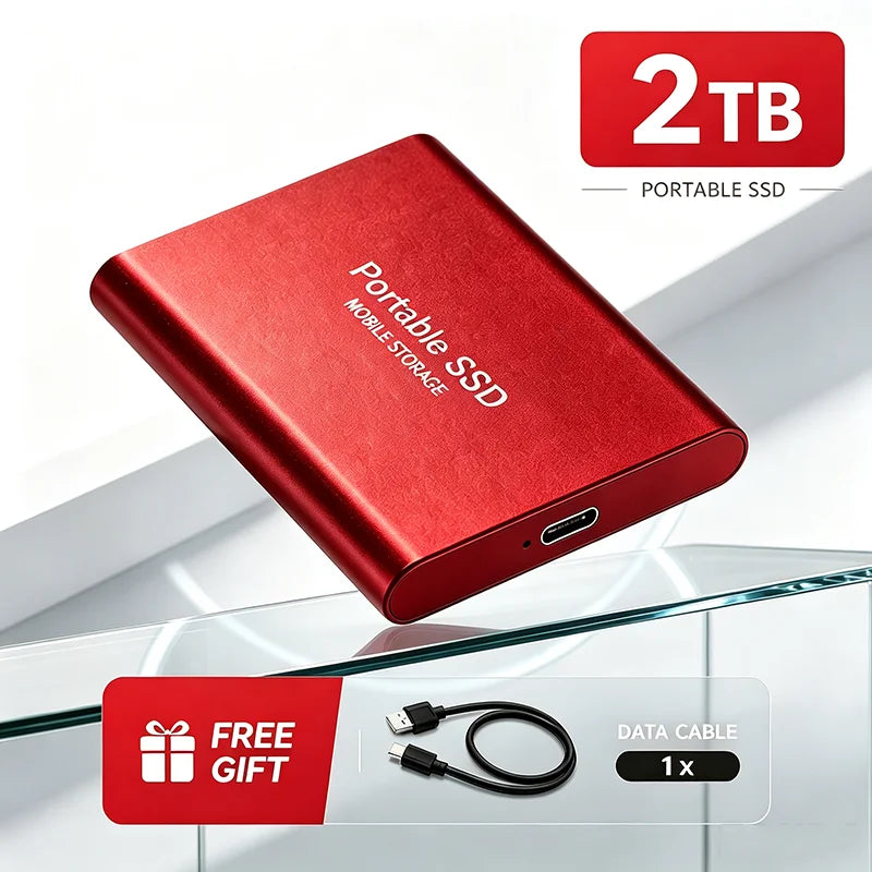 SSD Portátil 1TB/2TB USB 3.1 - Almacenamiento Móvil Rápido