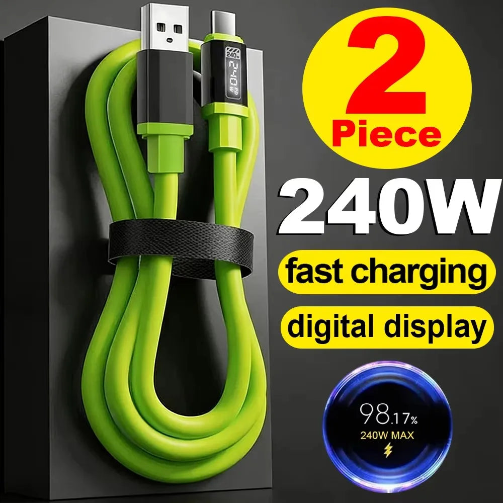 Cable USB-C PD240W 6A Carga Rápida con Pantalla Digital - Corporación Turística